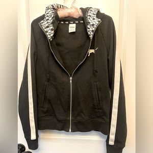 PINK zippered hoodie. Size M